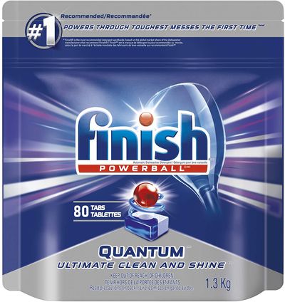 Finish Dishwasher Detergent, Quantum Max, Fresh, Mega Value Pack, 80 Tablets, Shine and Glass Protect On Sale for $ 14.97 (Save $ 9.01) at Amazon Canada