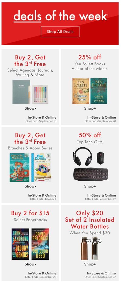 Chapters Indigo Online Deals of the Week September 7 to 13