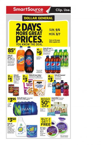 Dollar General (TX) Weekly Ad September 6 to September 12