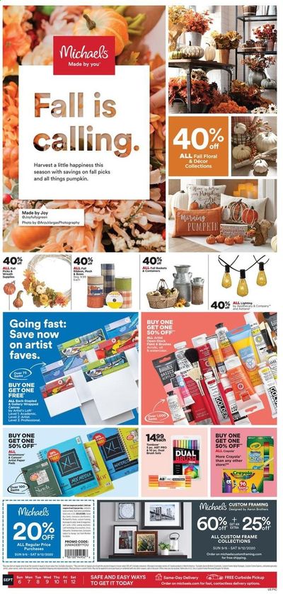 Michaels Weekly Ad September 6 to September 12