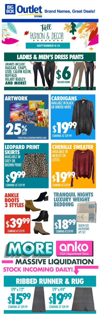 Big Box Outlet Store Flyer September 9 to 15