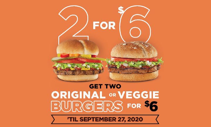 Original or Veggie Burgers at Harvey's
