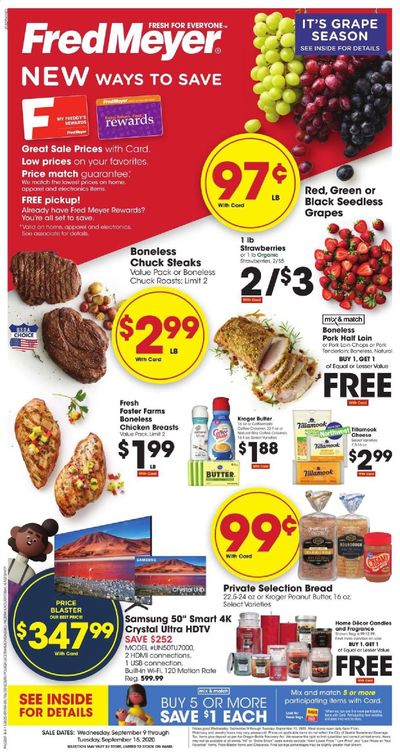 Fred Meyer Weekly Ad September 9 to September 15