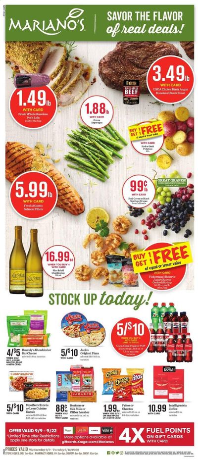 Mariano’s Weekly Ad September 9 to September 15