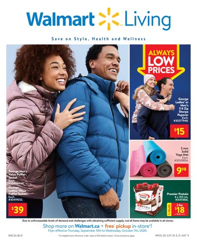 Walmart Living Flyer September 10 to October 7