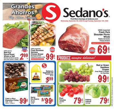 Sedano's Weekly Ad September 9 to September 15