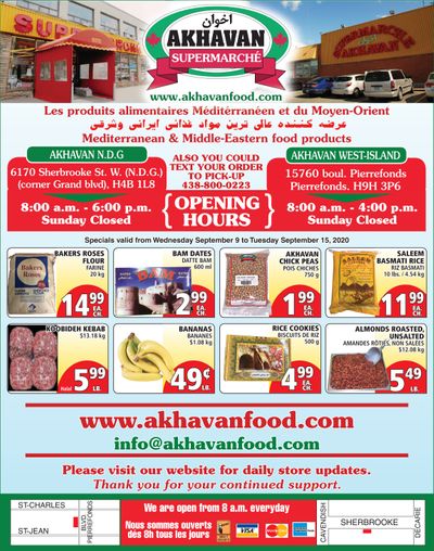 Akhavan Supermarche Flyer September 9 to 15