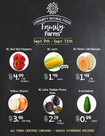Community Natural Foods Flyer September 9 to 15