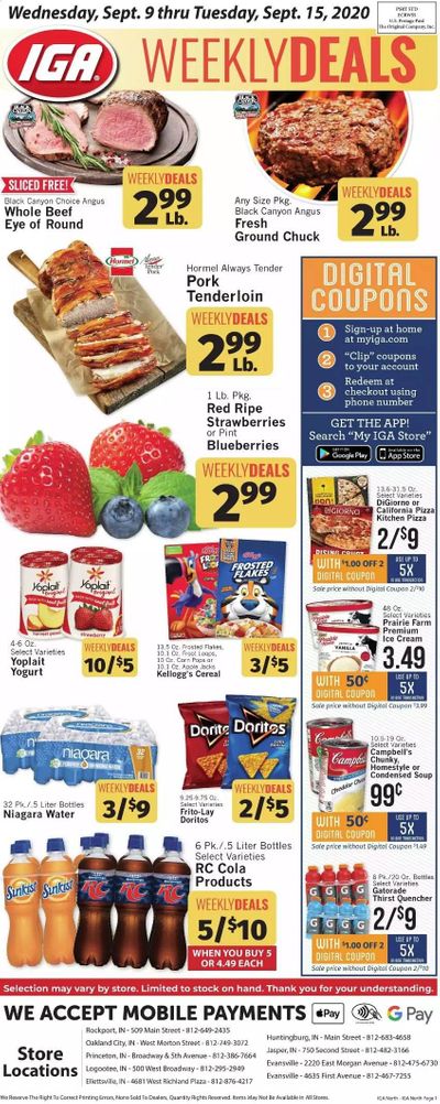 IGA Weekly Ad September 9 to September 15