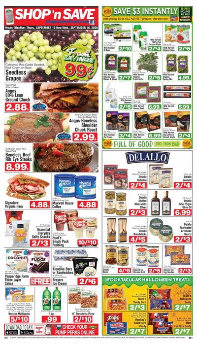 Shop ‘n Save (Pittsburgh) (MD, NY, OH, PA) Weekly Ad September 10 to September 16