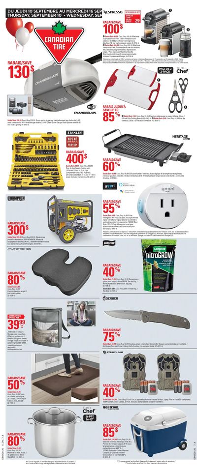 Canadian Tire (QC) Flyer September 10 to 16