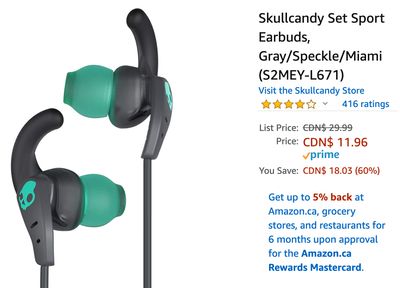 Amazon Canada Deals: Save 60% on Skullcandy Set Sport Earbuds + 39 on Non-Contact Infrared Forehead & Ear Thermometer + More Offers