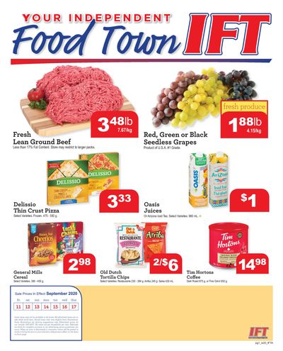 IFT Independent Food Town Flyer September 11 to 17