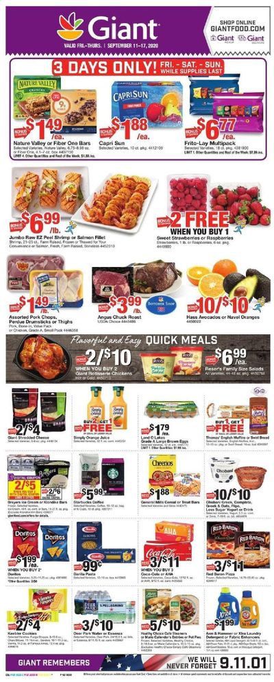 Giant Food Weekly Ad September 11 to September 17