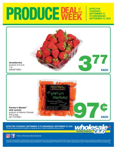 Wholesale Club (Atlantic) Produce Deal of the Week Flyer September 10 to 16