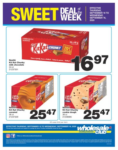 Wholesale Club Sweet Deal of the Week Flyer September 10 to 16
