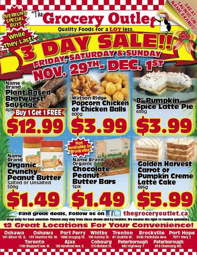 The Grocery Outlet 3-Day Sale Flyer November 29 to December 1