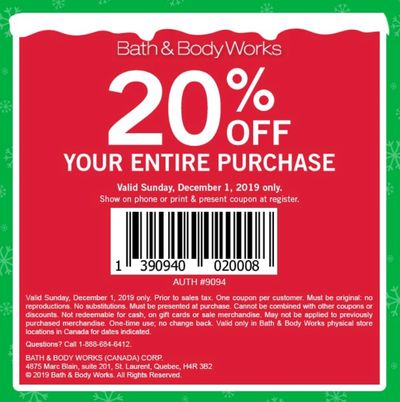 Bath & Body Works Canada Coupon: Save 20% Off your Entire Purchase + Mix & Match All Hand Soaps & Wallflowers Fragrance Refills, 10 for $35.50 + More Deals