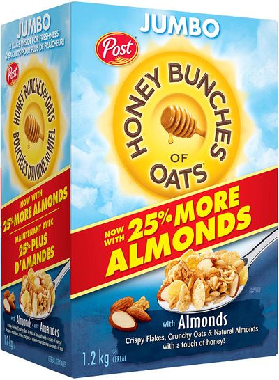 Post Jumbo Honey Bunches Of Oats Almond, 1.2 Kilogram On Sale for $ 5.77 (Save $ 4.76) at Amazon Canada