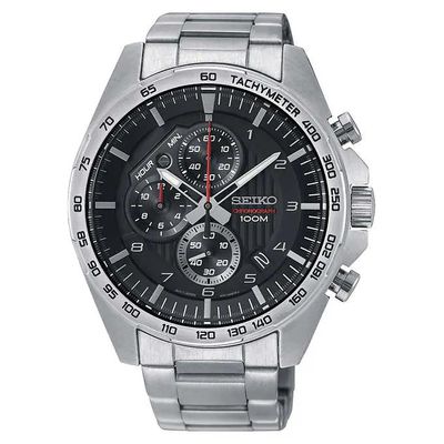Seiko Chronograph Black Dial Men's Watch On Sale for $139.99 at Costco Canada