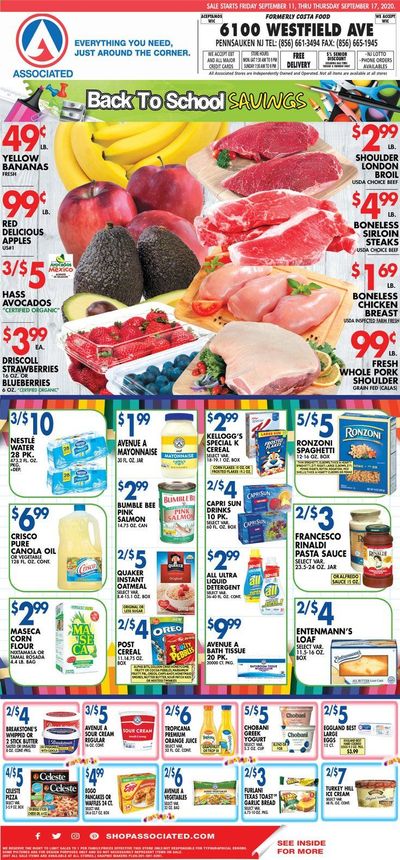 Associated Supermarkets Weekly Ad September 11 to September 17