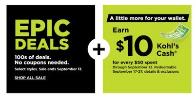 Kohl's Weekly Ad September 11 to September 13