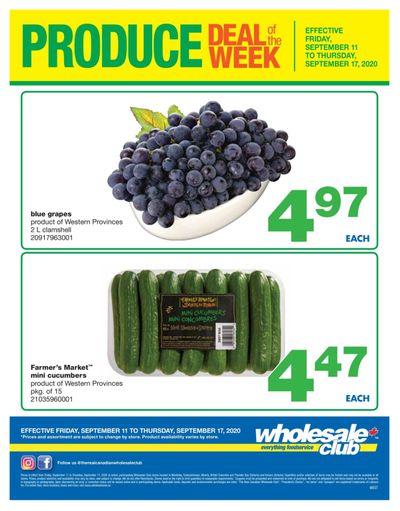 Wholesale Club (West) Produce Deal of the Week Flyer September 11 to 17