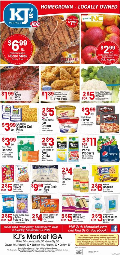 KJ´s Market Weekly Ad September 9 to September 15