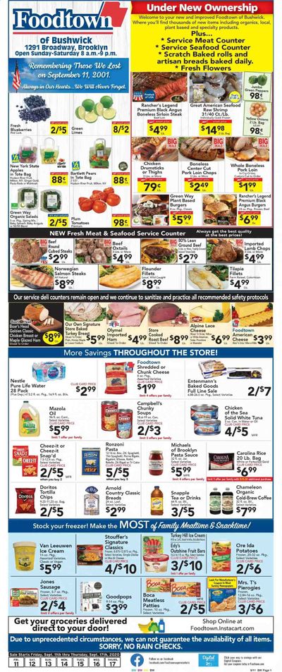 Foodtown Weekly Ad September 11 to September 17