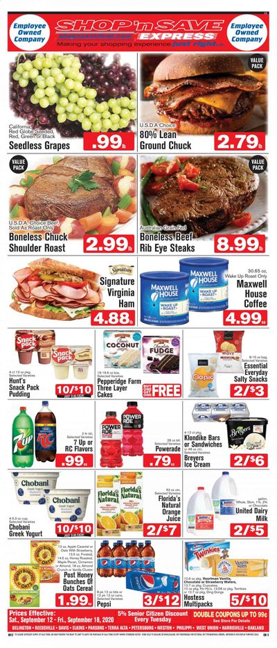 Shop ‘n Save (Pittsburgh) (MD, PA, WV) Weekly Ad September 12 to September 18