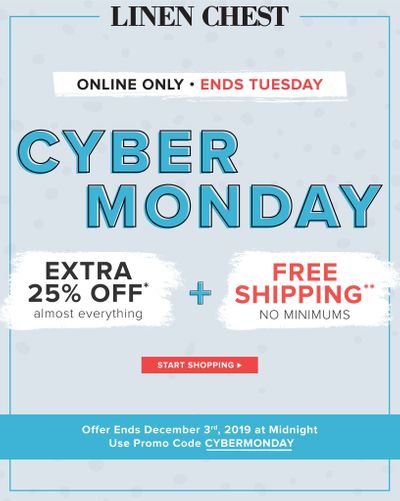 Linen Chest Cyber Monday Flyer December 2 and 3