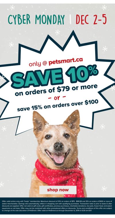 PetSmart Cyber Monday Flyer December 2 to 5