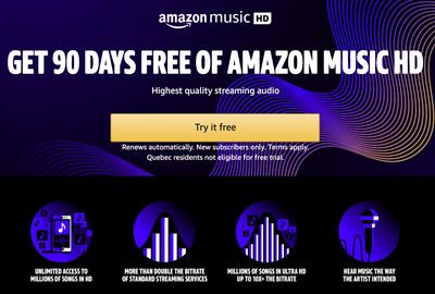 Amazon Canada Promotion: Get 90 Days FREE of Amazon Music HD!