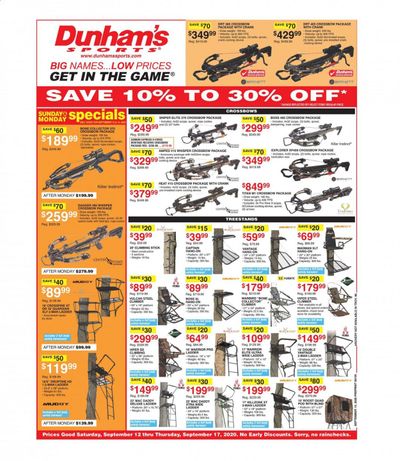 Dunham's Sports Weekly Ad September 12 to September 17
