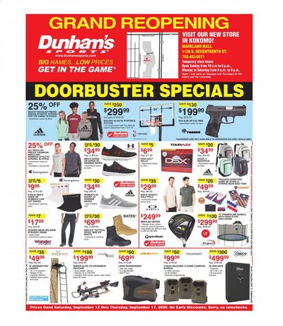Dunham's Sports (IN) Weekly Ad September 12 to September 17