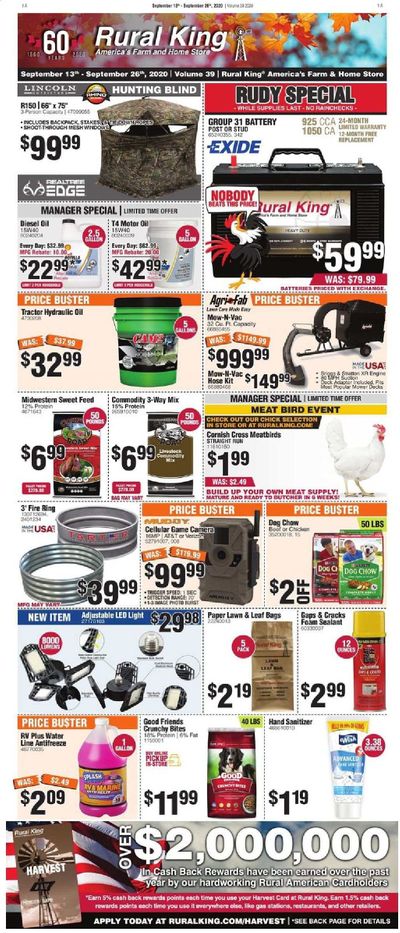 Rural King Weekly Ad September 13 to September 26