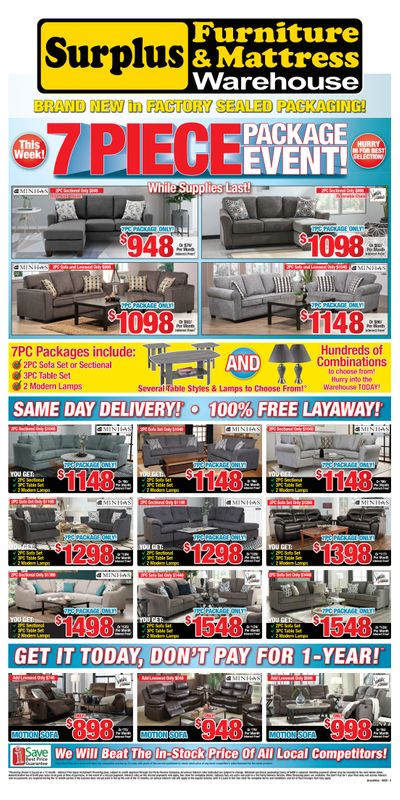 Surplus Furniture & Mattress Warehouse (Winnipeg) Flyer September 15 to 28