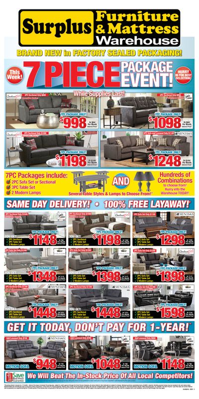 Surplus Furniture & Mattress Warehouse (St. John's) Flyer September 15 to 28