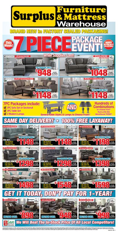 Surplus Furniture & Mattress Warehouse (Saskatoon) Flyer September 15 to 28
