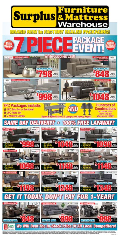 Surplus Furniture & Mattress Warehouse (Ottawa) Flyer September 15 to 28