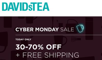 DAVIDsTEA Canada Cyber Monday 2019 Sale: Save 30% – 70% off Everything + FREE Shipping