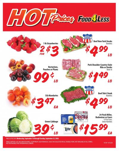 Food 4 Less (IN) Weekly Ad September 16 to September 22