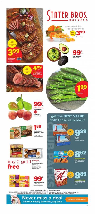Stater Bros. Weekly Ad September 16 to September 22