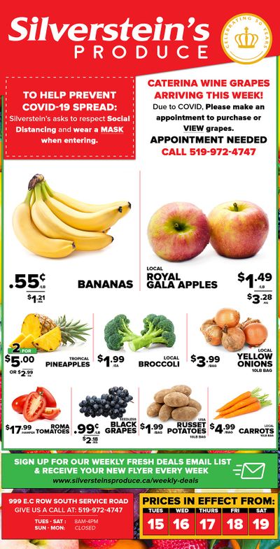 Silverstein's Produce Flyer September 15 to 19