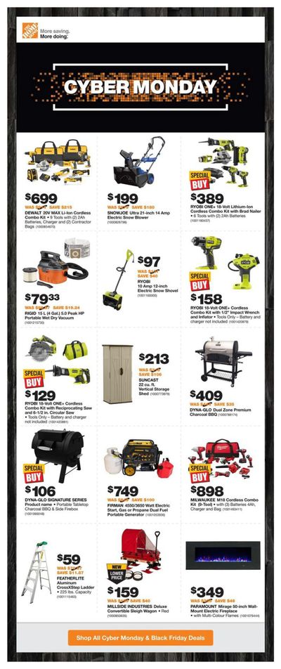 Home Depot Cyber Monday Flyer December 2 to 4