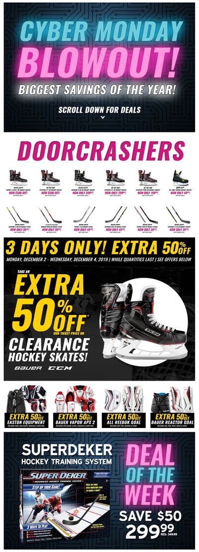 Pro Hockey Life Cyber Monday Flyer December 2 to 4