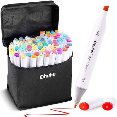 80 Colors Alcohol Markers, Ohuhu Dual Tips (Chisel & Fine) Permanent Art Markers for Kids Calligraphy On Sale for $ 46.73 (Save $ 11.26) at Amazon Canada