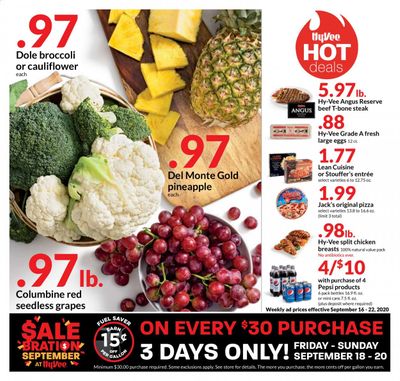 Hy-Vee (IA, IL, KS, MN, MO, NE, SD, WI) Weekly Ad September 16 to September 22