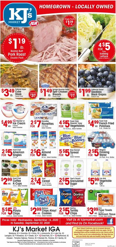 KJ´s Market Weekly Ad September 16 to September 22