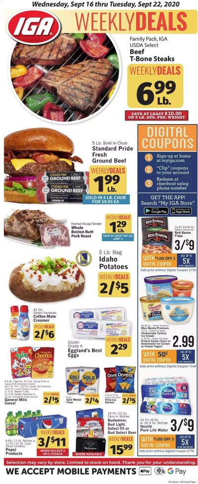 IGA Weekly Ad September 16 to September 22